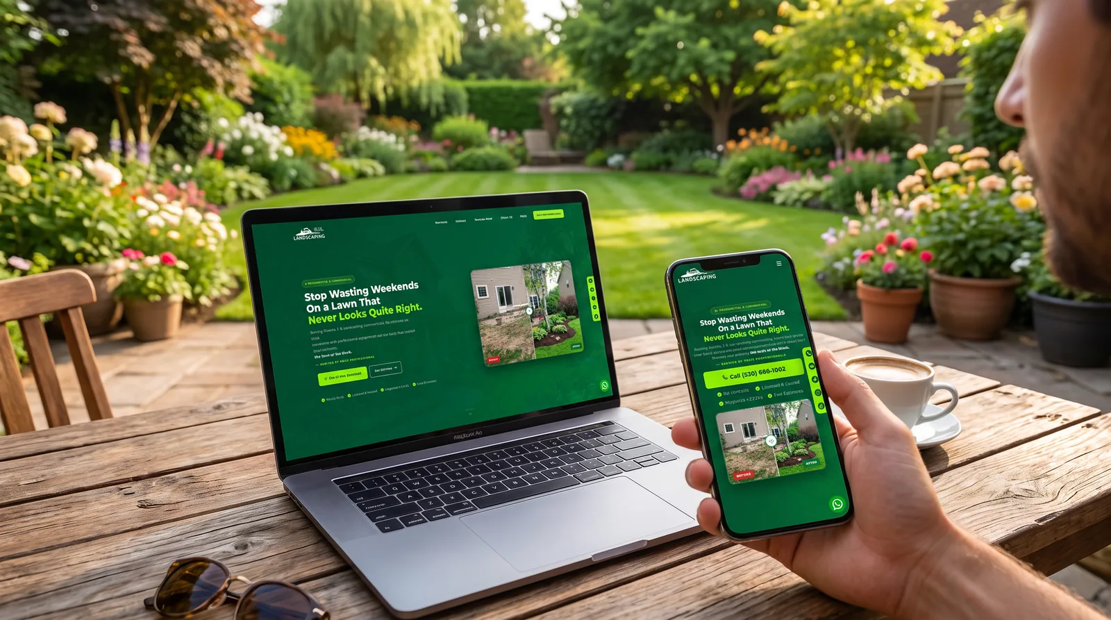 GH Landscaping: web profesional y base de SEO local para crecer