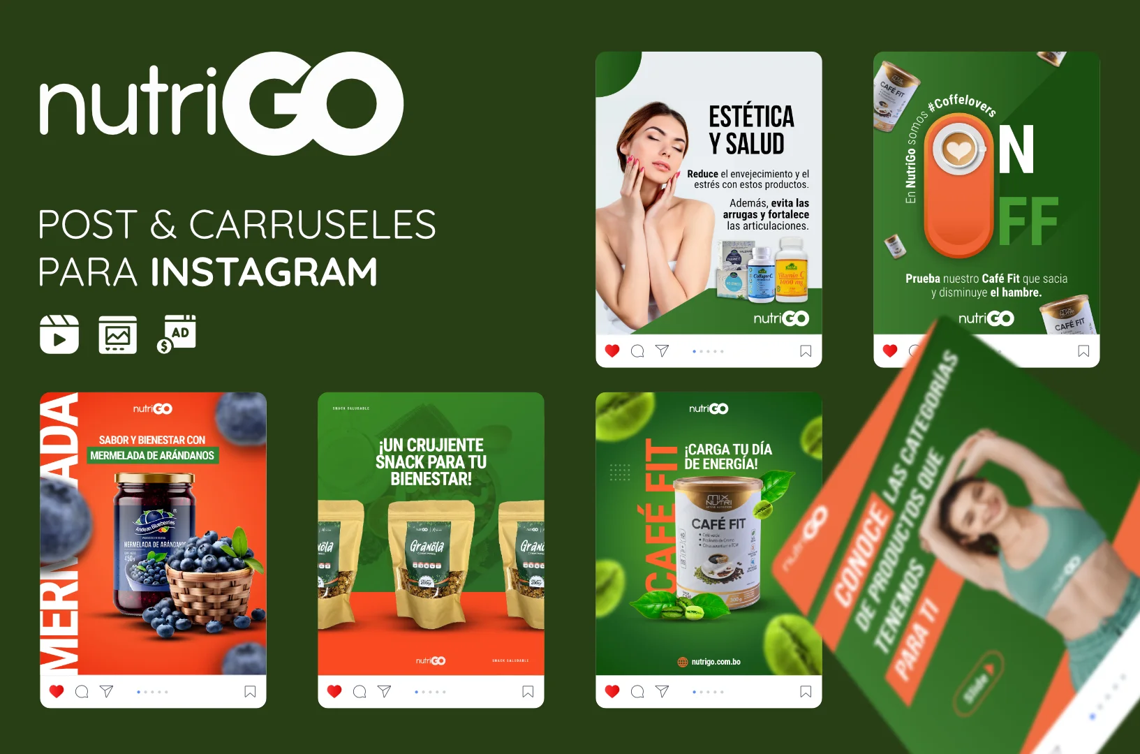 Piezas de Redes Sociales NutriGo