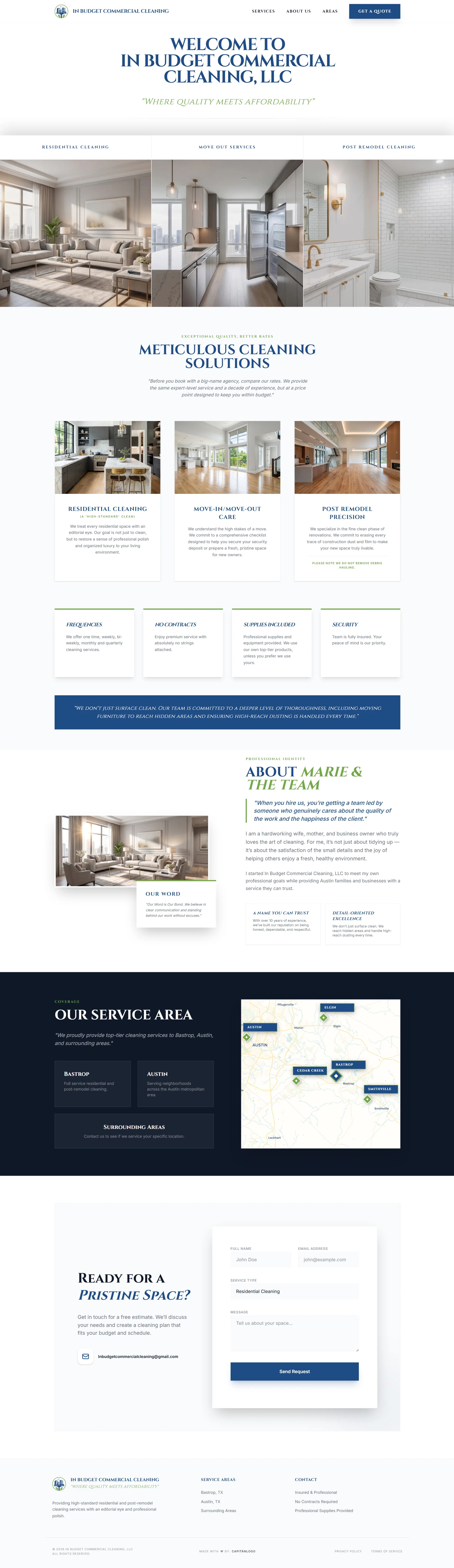 InBudget Commercial Cleaning Vista Previa Web
